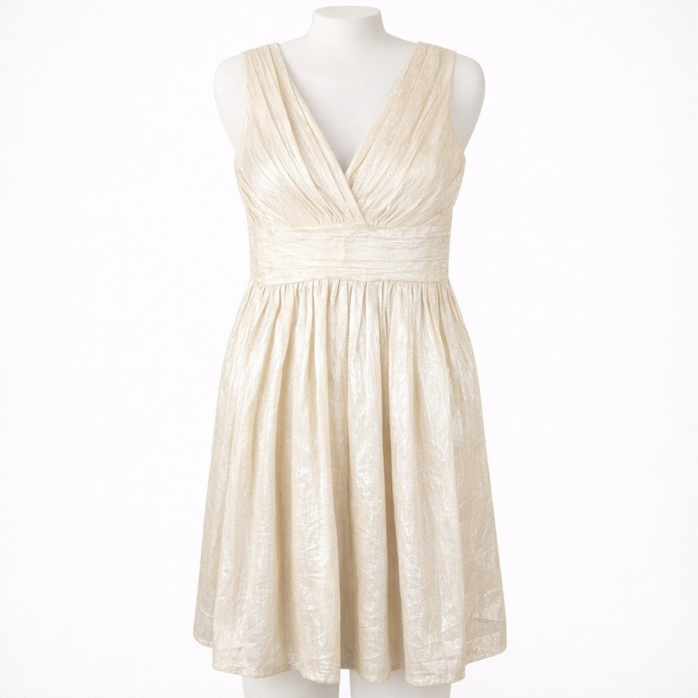 Yalo Los Angeles Dress Sleeveless Metallic Shimmering Glam Boho Luxe L Party NEW